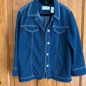 Alfred Dunner Blue Denim Button-Front Jacket